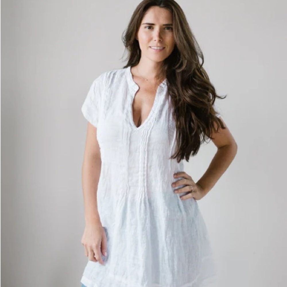 CP Shades Regina Cap Sleeve Dress Linen - Picture 3 of 7
